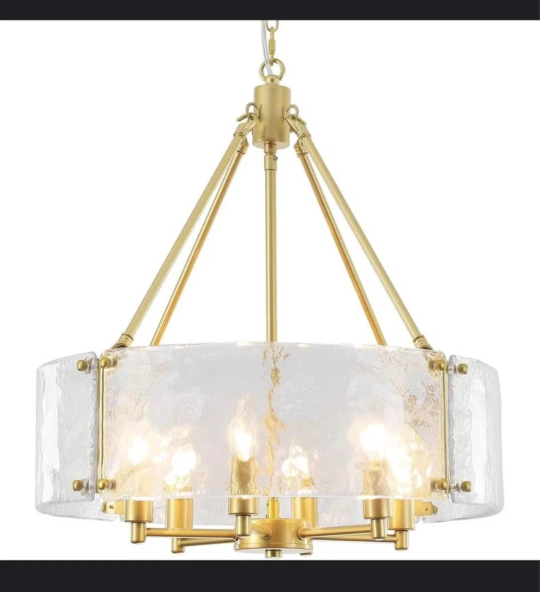 Gold Chandelier with 6 E12 Base Bulbs - photo 4