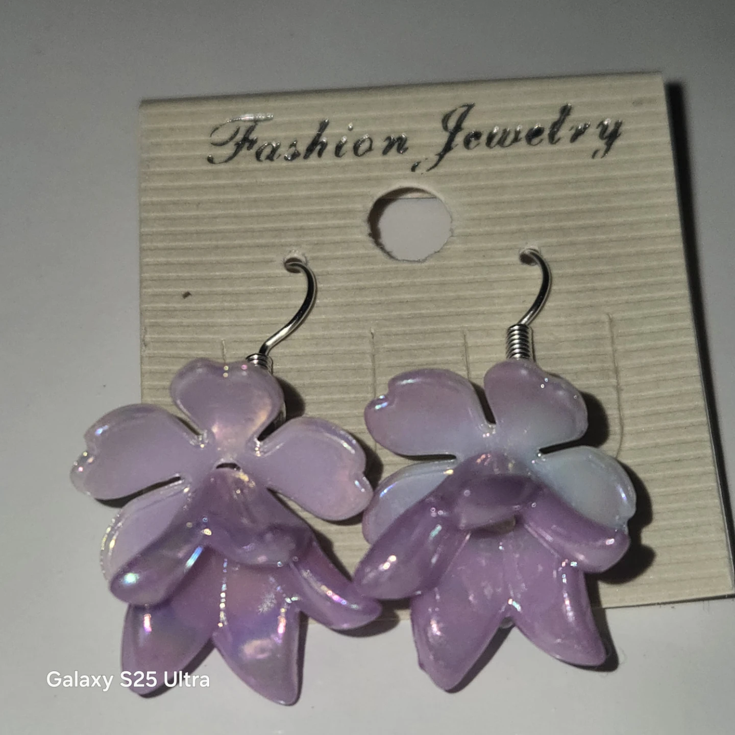 Fashion Jewelry Purple Flower Earrings