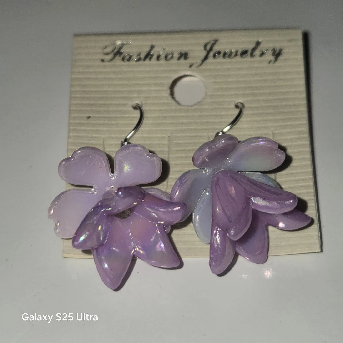 Fashion Jewelry Purple Flower Earrings - photo 2
