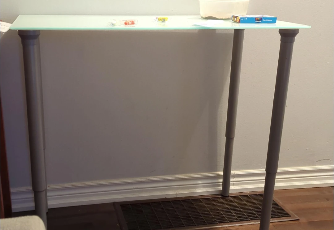 Glass Top Console Table