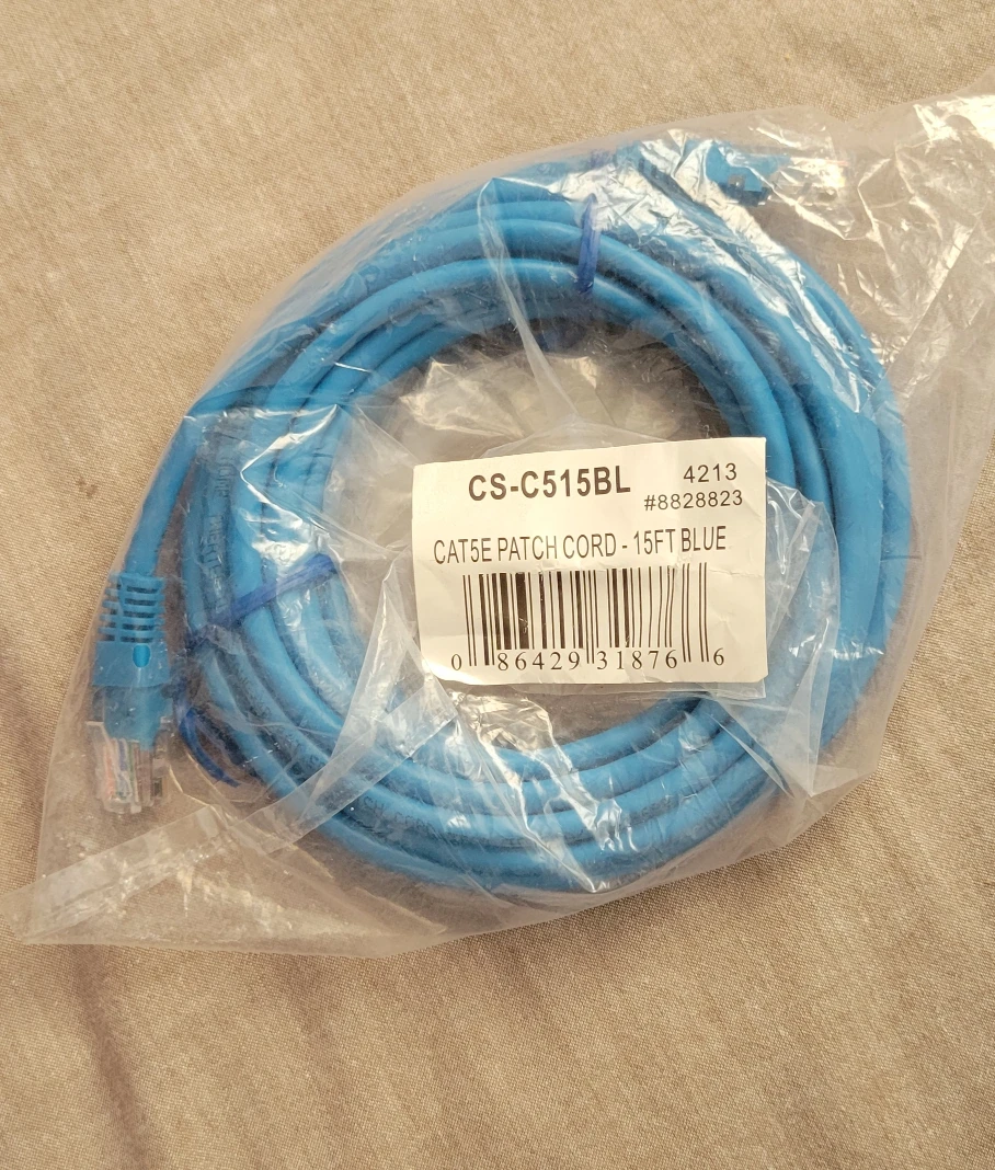 CS-C515BL CAT5e Patch Cord - 15FT Blue - New