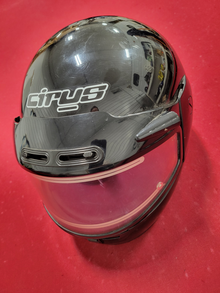 Cirus Black Snowmobile Helmet w/ Heated Visor size L