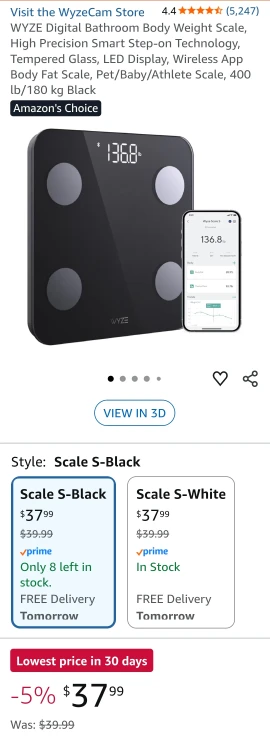 Wyze Digital Bathroom Body Weight Scale - Black - photo 4