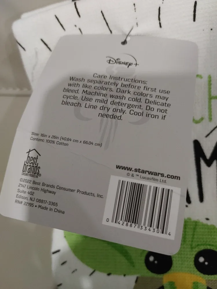 💚BRAND NEW STAR WARS MANDALORIAN TEA TOWELS #Cleanout image indicator(3)