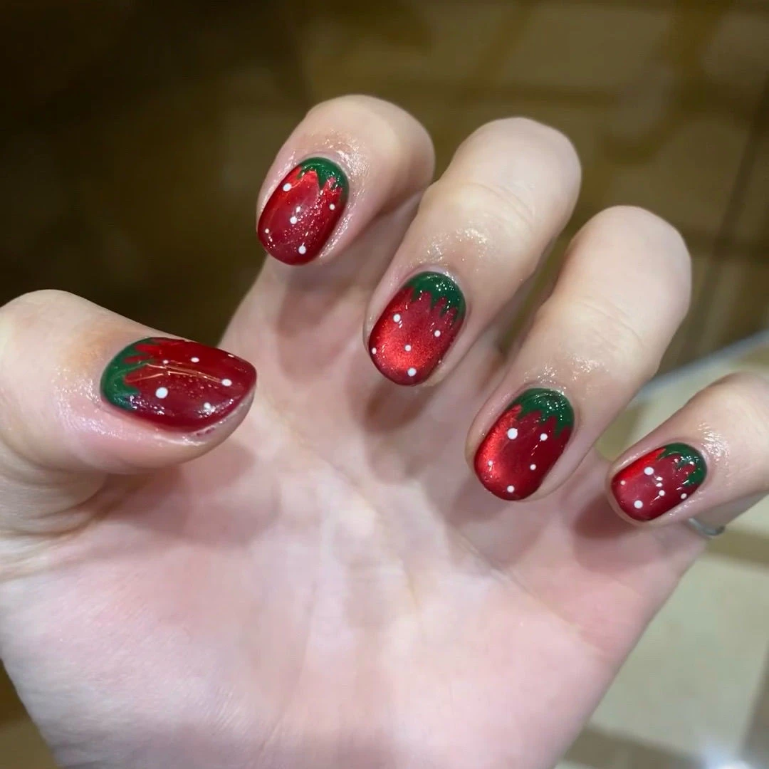 Handmade Strawberry Press-On Nails - photo 4