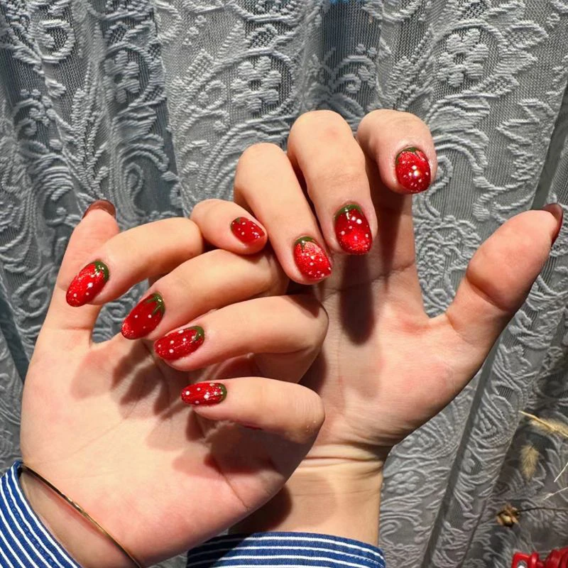 Handmade Strawberry Press-On Nails - photo 3
