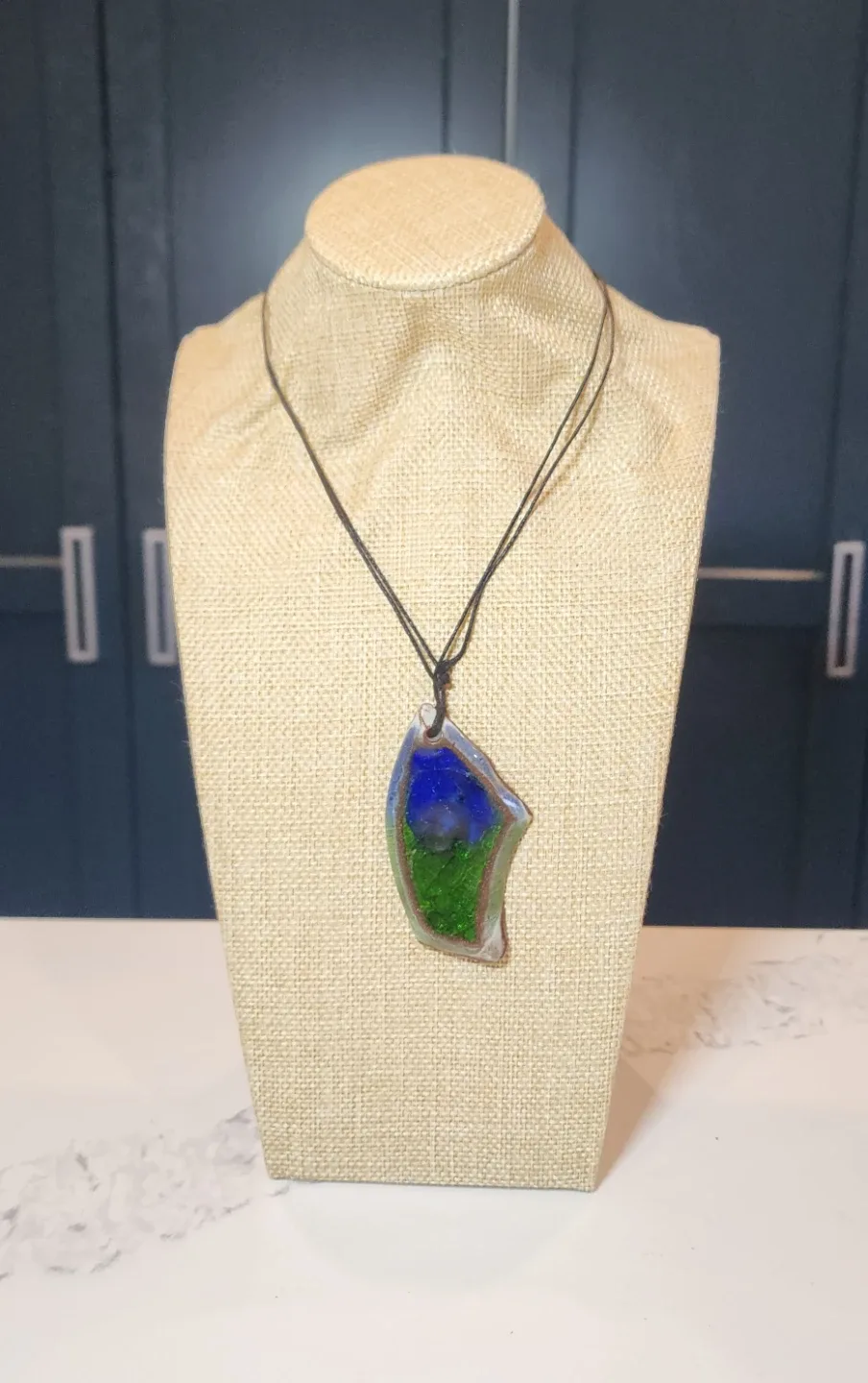 Handmade Clay & Resin Pendant Necklace