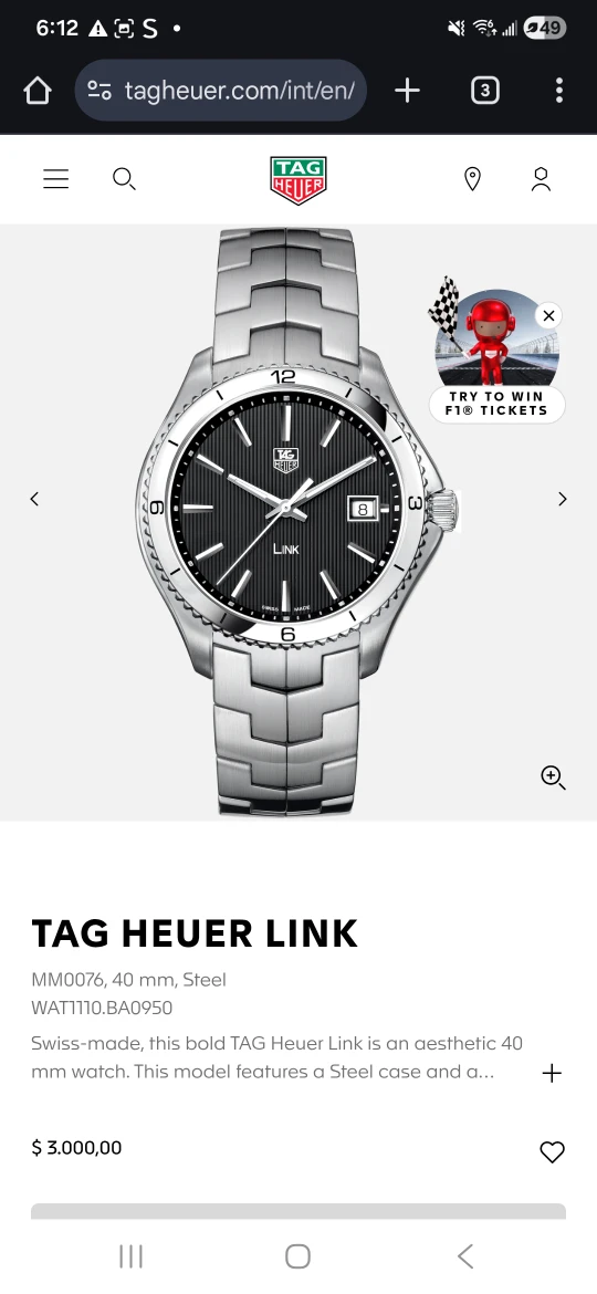 Tag Heuer Link Watch WAT1110-0 - photo 3