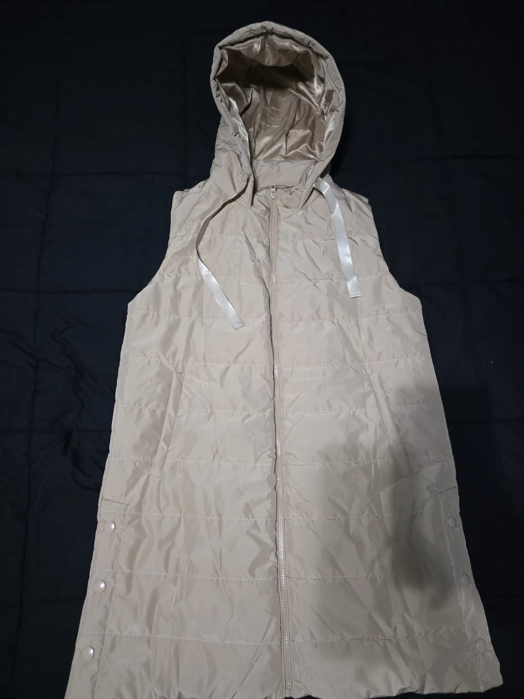 Khaky color Puffer Vest with Hood - photo 5