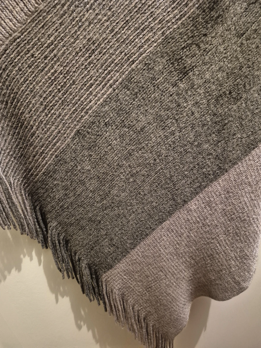 Striped Poncho - Grey Tones - photo 3