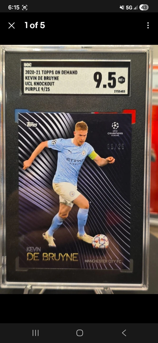 Kevin De Bruyne Topps On Demand Purple 9/25 SGC 9.5