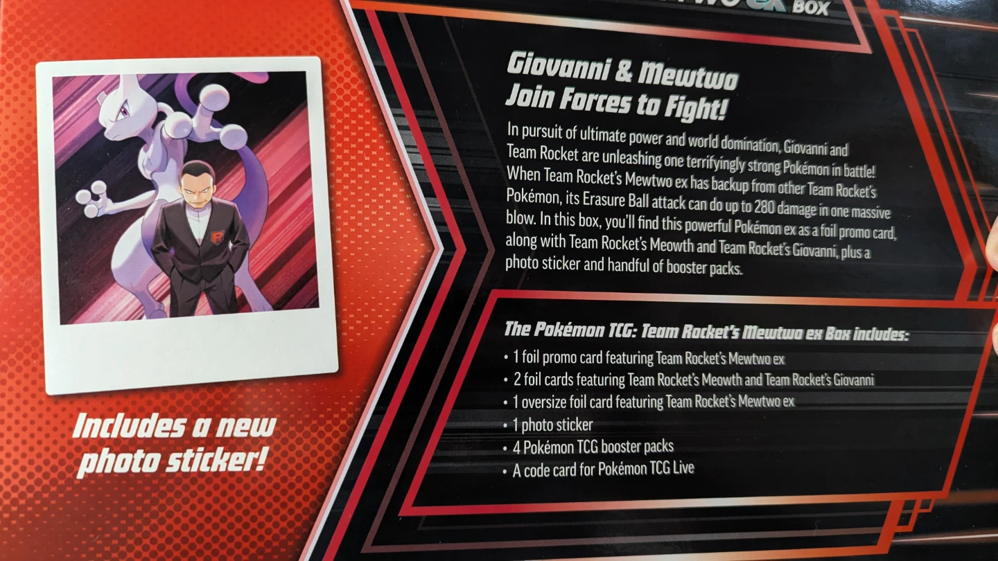 *SEALED* New Pokemon Team Rocket's Mewtwo EX Box - photo 2