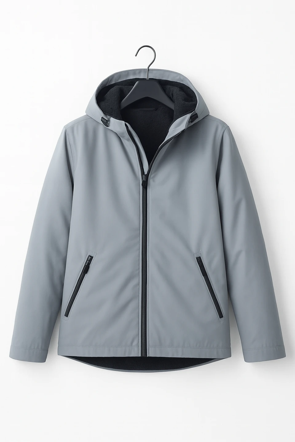 Grey hooded jacket