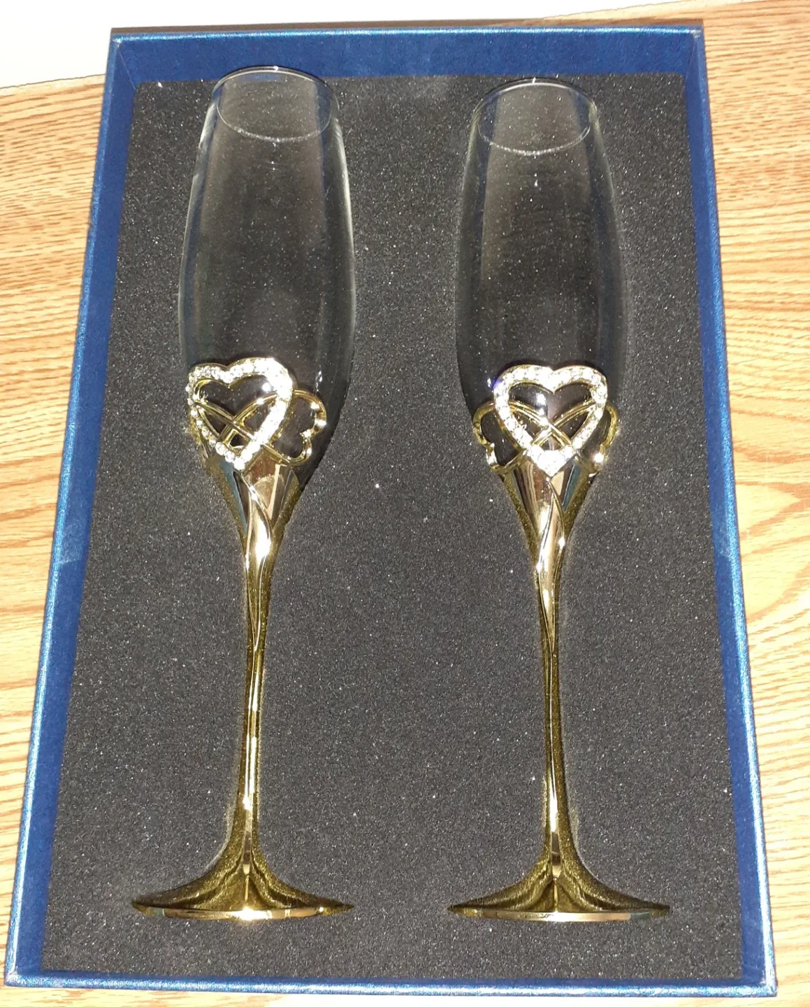 Wedding or Anniversary Champagne Flutes - New in Box image indicator(2)