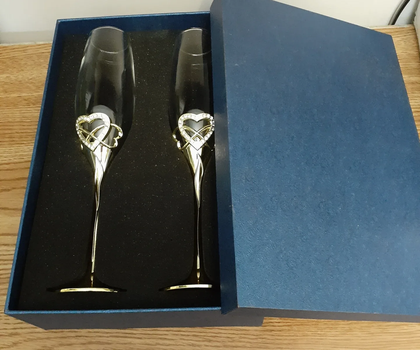 Wedding or Anniversary Champagne Flutes - New in Box image indicator(3)