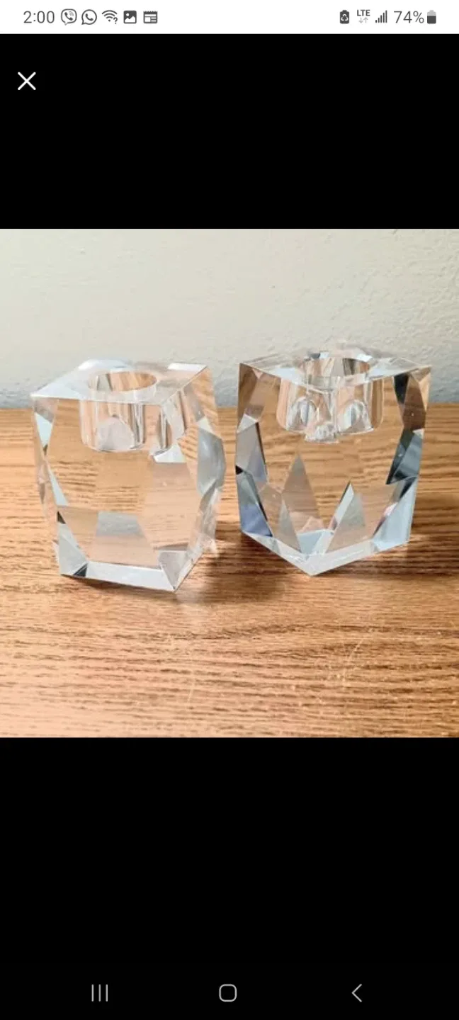 Unique German Rosenthal Crystal Candle Holders