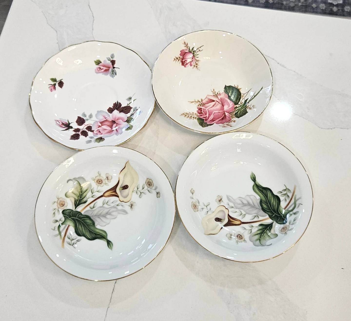 4 bone china small plates