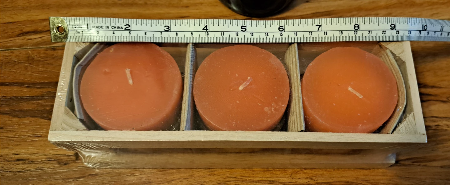 New Orange Pillar Candles Set of 3