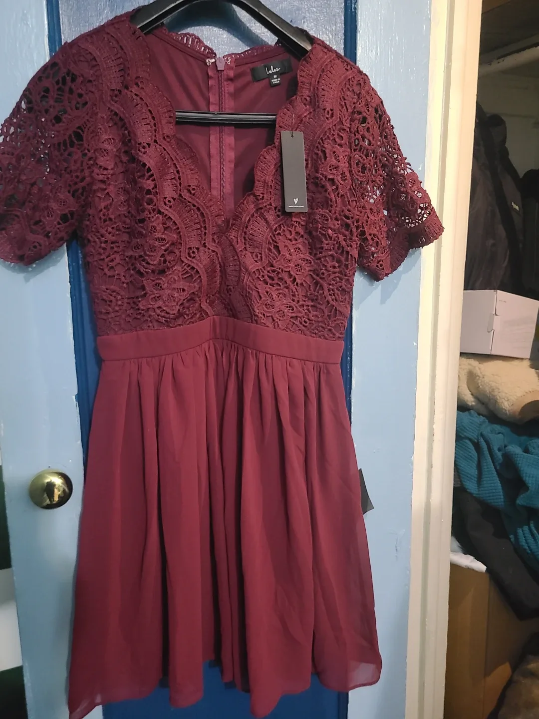 Lulus Burgundy Lace Dress - Size M