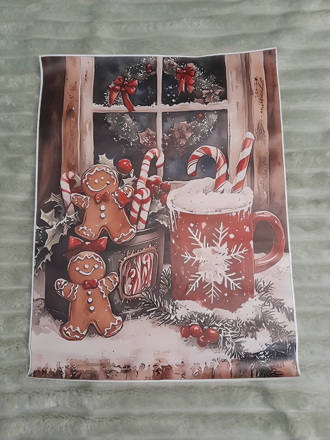 Printed holiday photo in a canvas