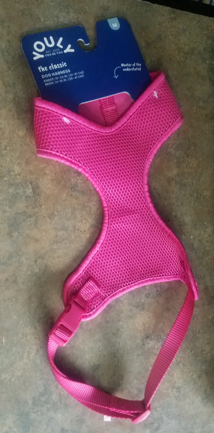 Pink YOULY The Classic Adjustable Dog Harness  Medium