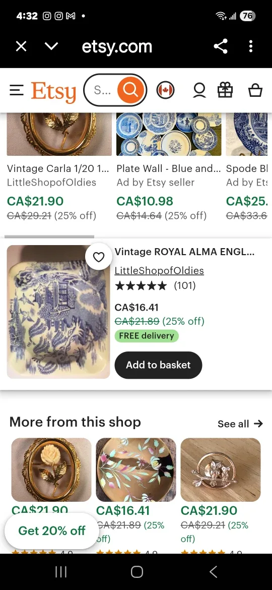 Royal Alma England Cigarette Box & Ashtray image indicator(6)