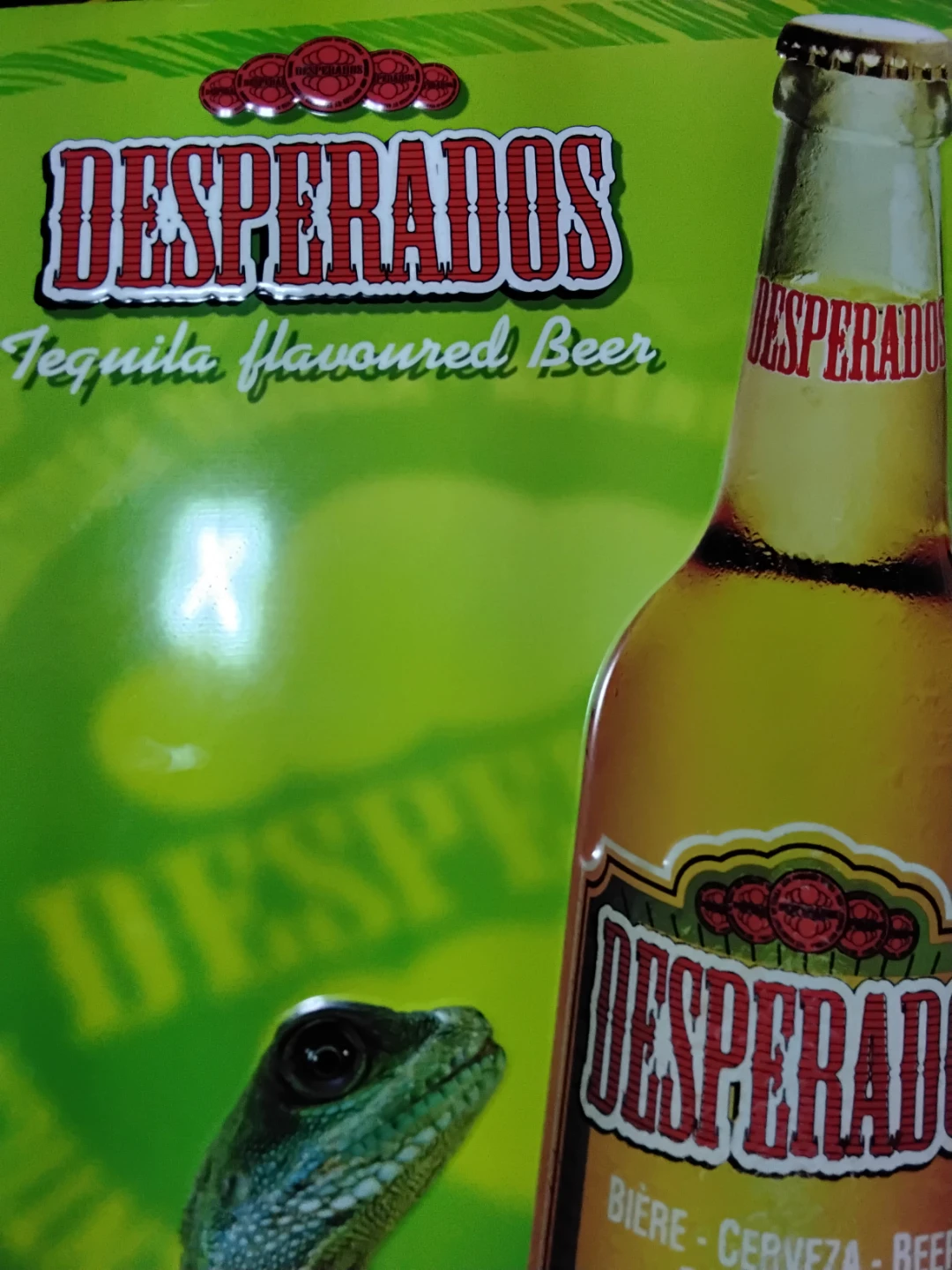 🍾🍸"Desperados" 🇲🇽 "Tequila Flavoured Beer" Sign 🦎 - photo 4