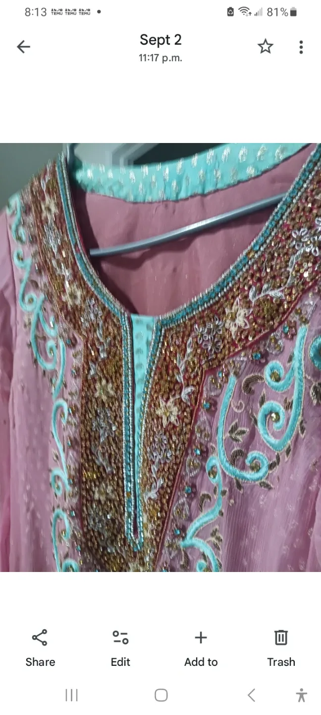 Wedding dress heavy work nice embroidery image indicator(3)