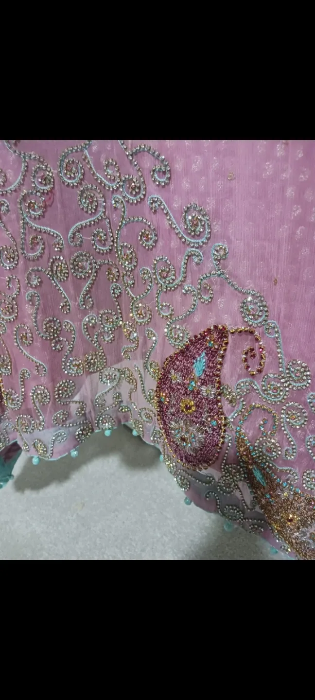 Wedding dress heavy work nice embroidery image indicator(4)