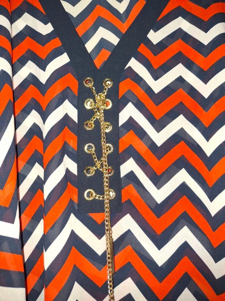 Michael Kors Chevron Print Top S/M image indicator(2)