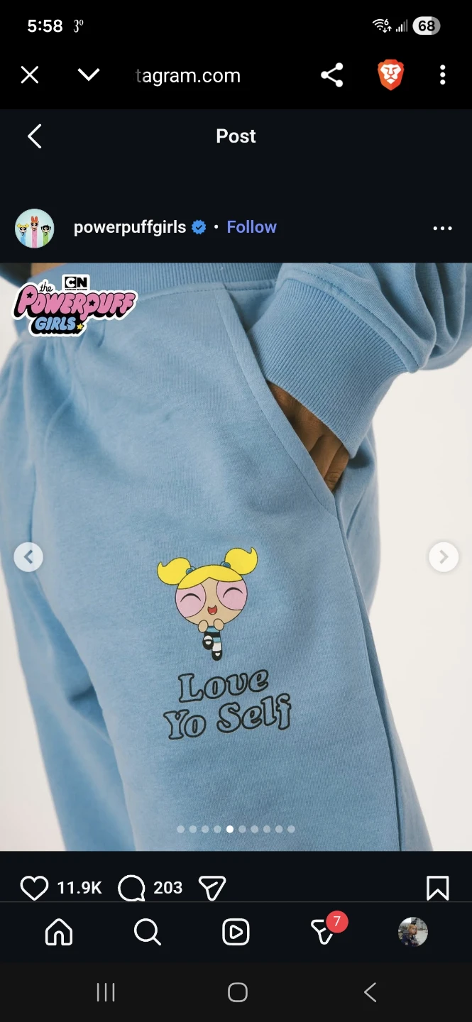 Powerpuff Girls x Peace Collective Cropped Top (Blue Bubbles) - photo 2
