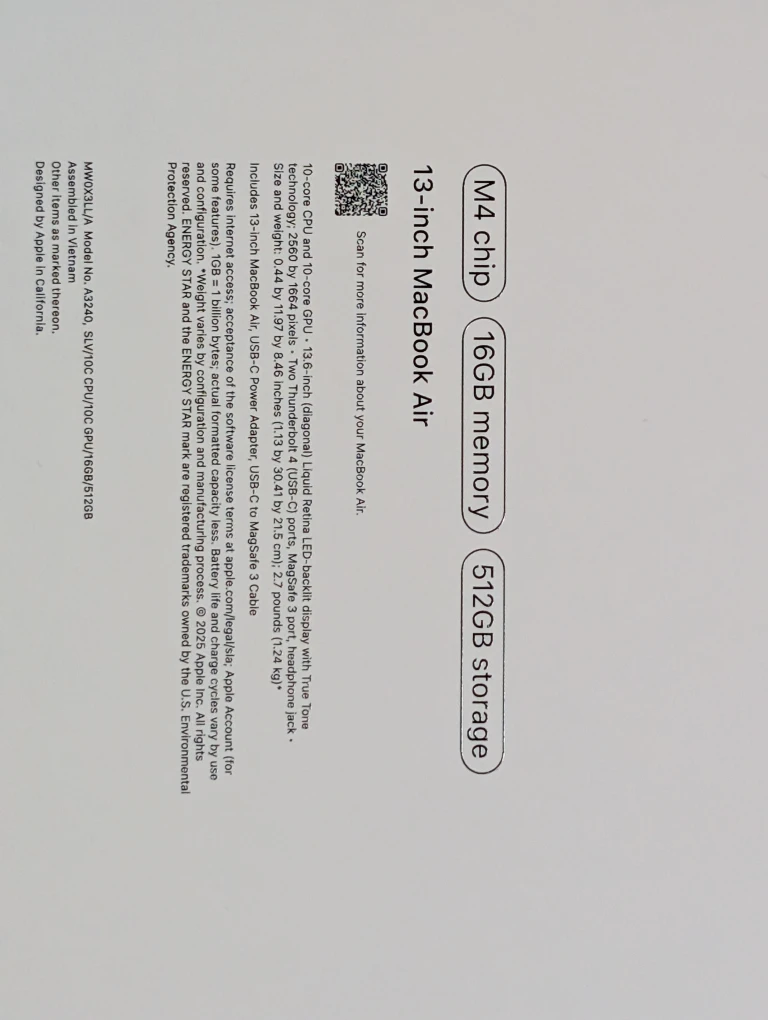 (NEW) 13" M4 Macbook Air 512GB 16GB 10 Core CPU/GPU - photo 3