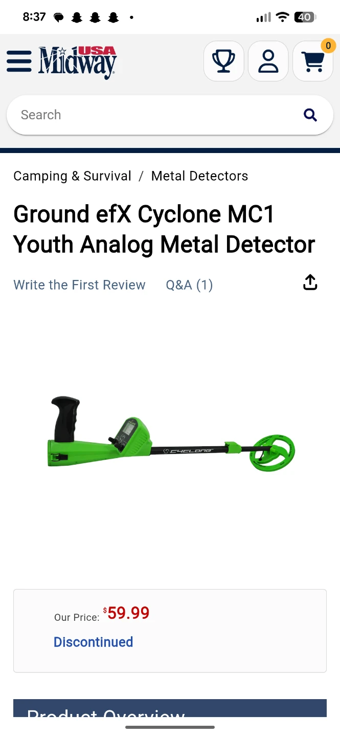 Ground EFX Cyclone MC1 Youth Metal Detector