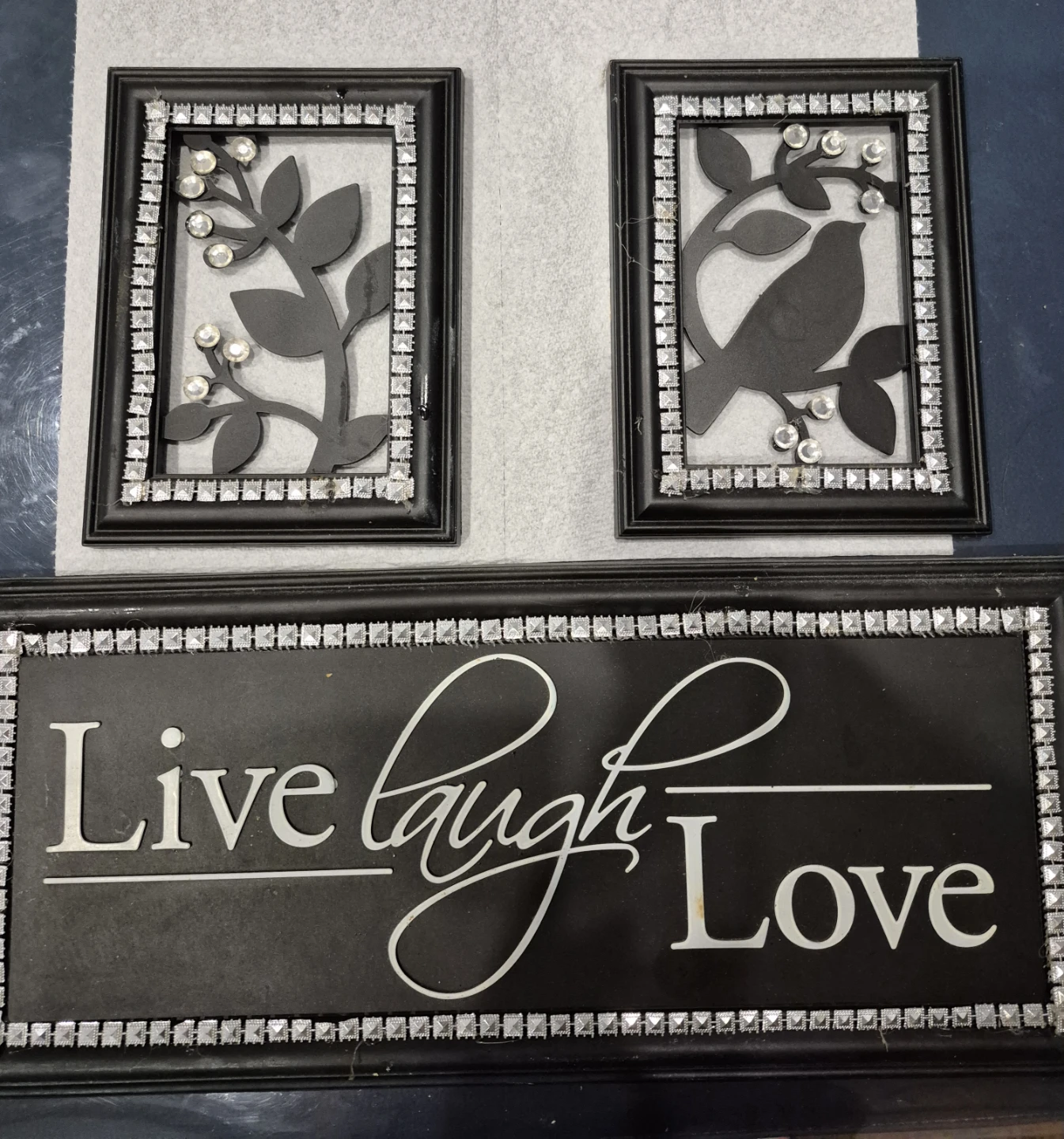 Black Framed Wall Art - Live Laugh Love & Nature Theme