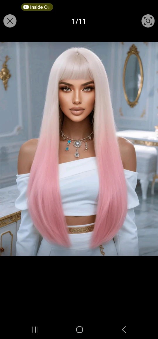 Blonde to Pink Ombre Wig