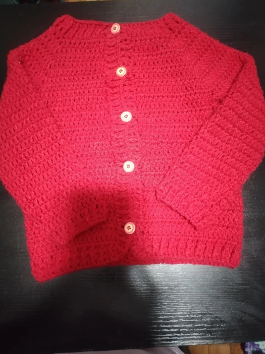 Handmade Red Crochet  Cardigan
