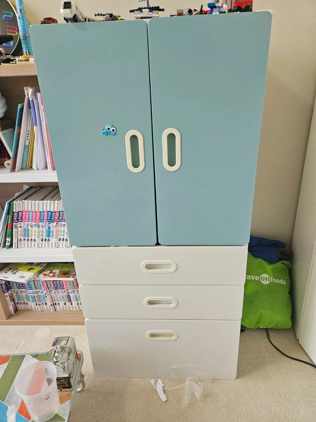 IKEA Kids' Wardrobe with Drawers - Light Blue & White