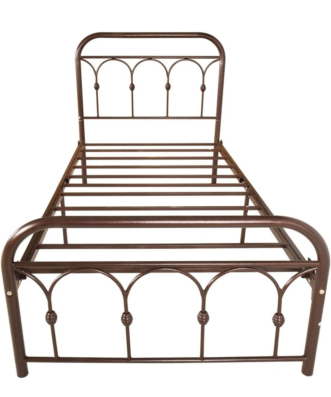 Metal Single Bed Frame - Brown - photo 4