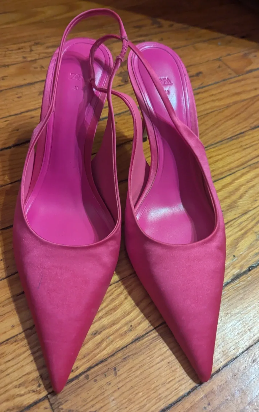 Zara Pink Slingback Heels - Size 40