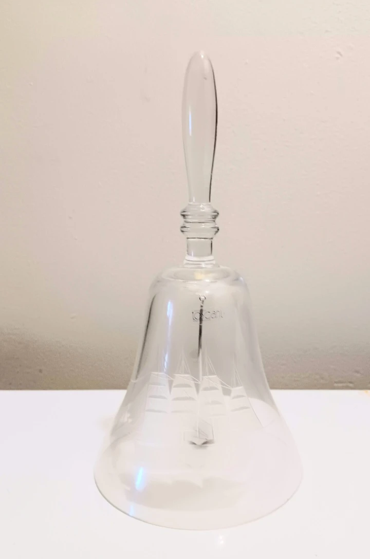 Huge Toscany Handmade Etched Crystal Bell - photo 2