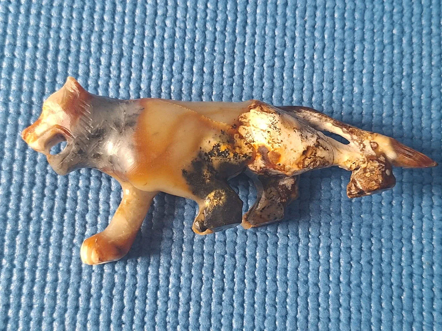 Pair of Vintage Onyx  Marble Stone Tiger Figurines image indicator(8)