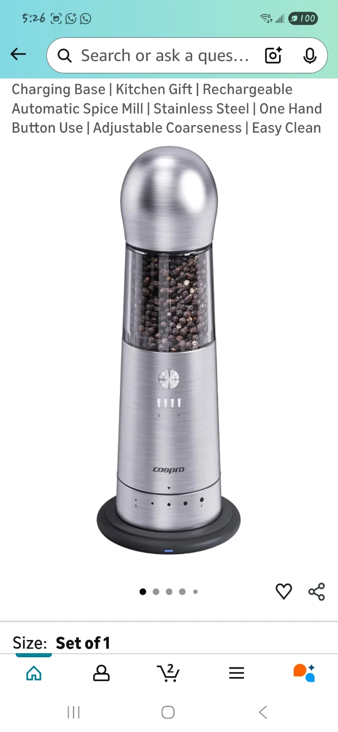 Cospopro Electric Salt & Pepper Grinder
