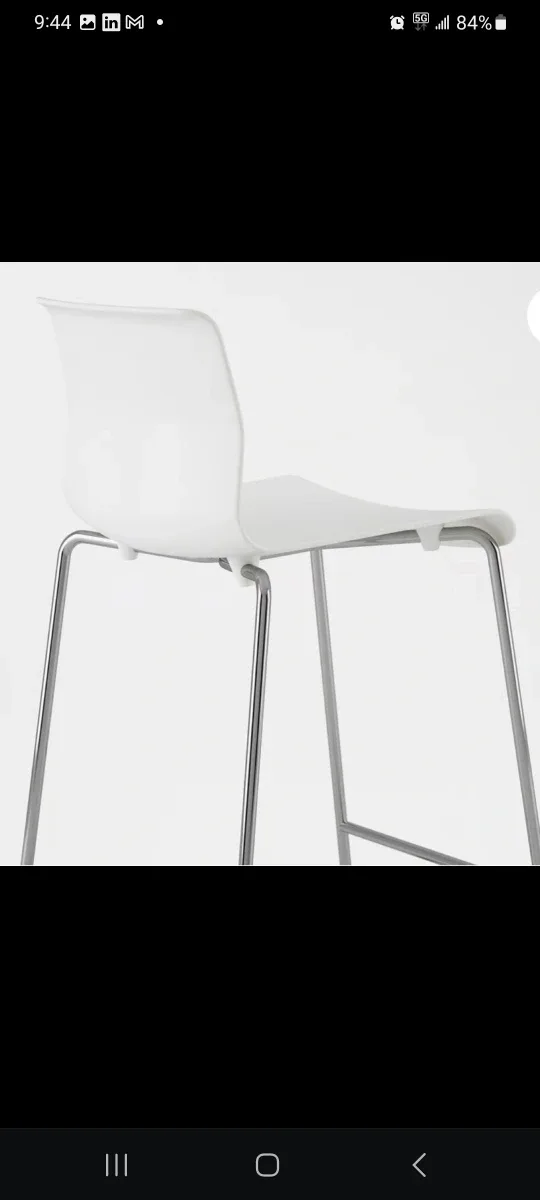 White Bar Stools with Chrome Legs set of 4 image indicator(6)