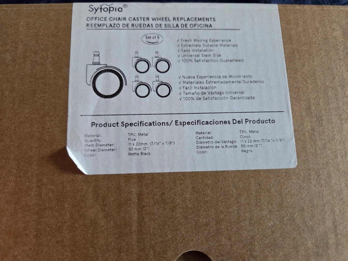 Systopia Office Chair Wheels Desk Chair Caster Wheels image indicator(5)