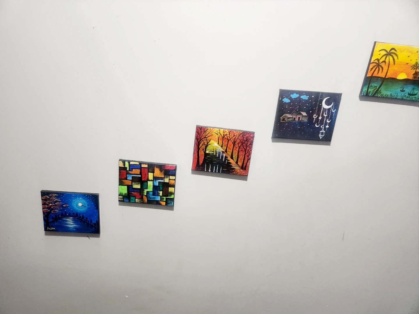 Set of 6 small decorative paintings - photo 4
