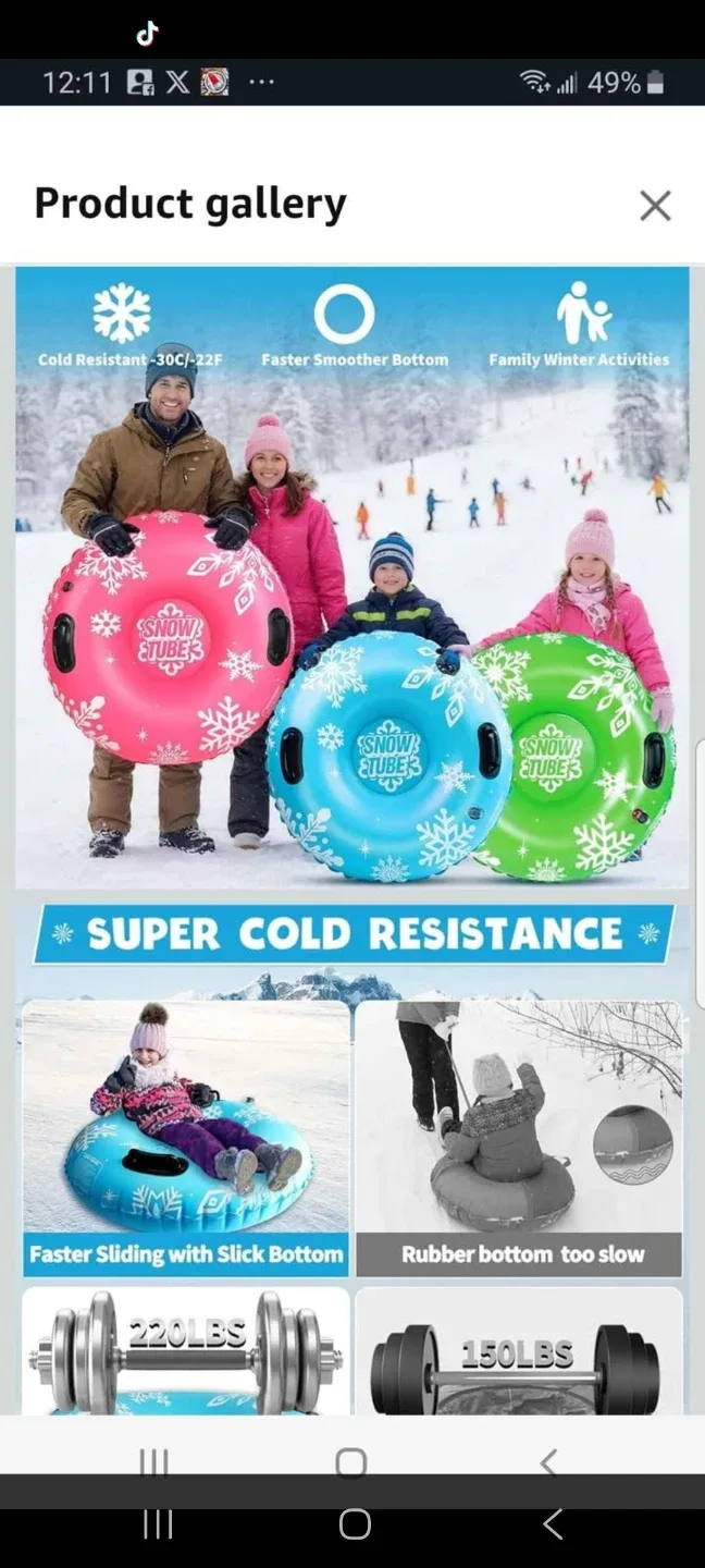 36" snow tube heavy duty brand new image indicator(3)