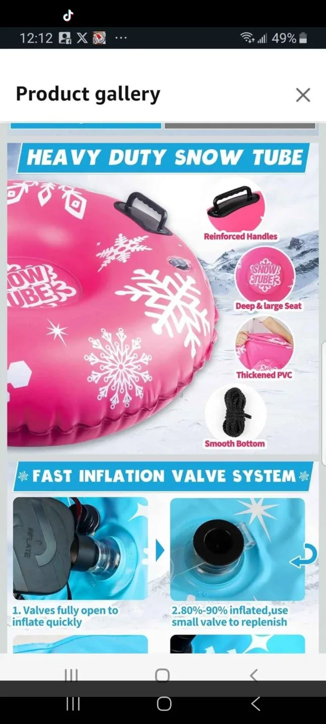 36" snow tube heavy duty brand new image indicator(4)