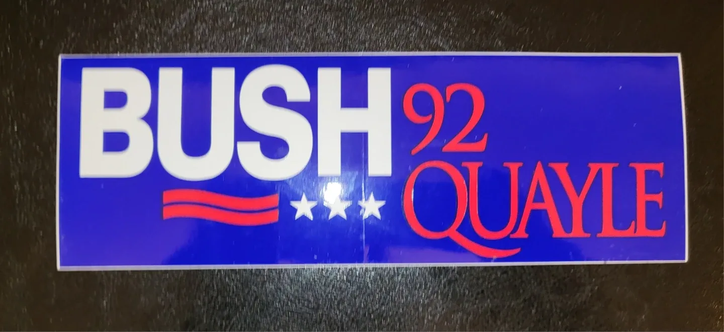 Vintage Bush Quayle '92 Bumper Sticker