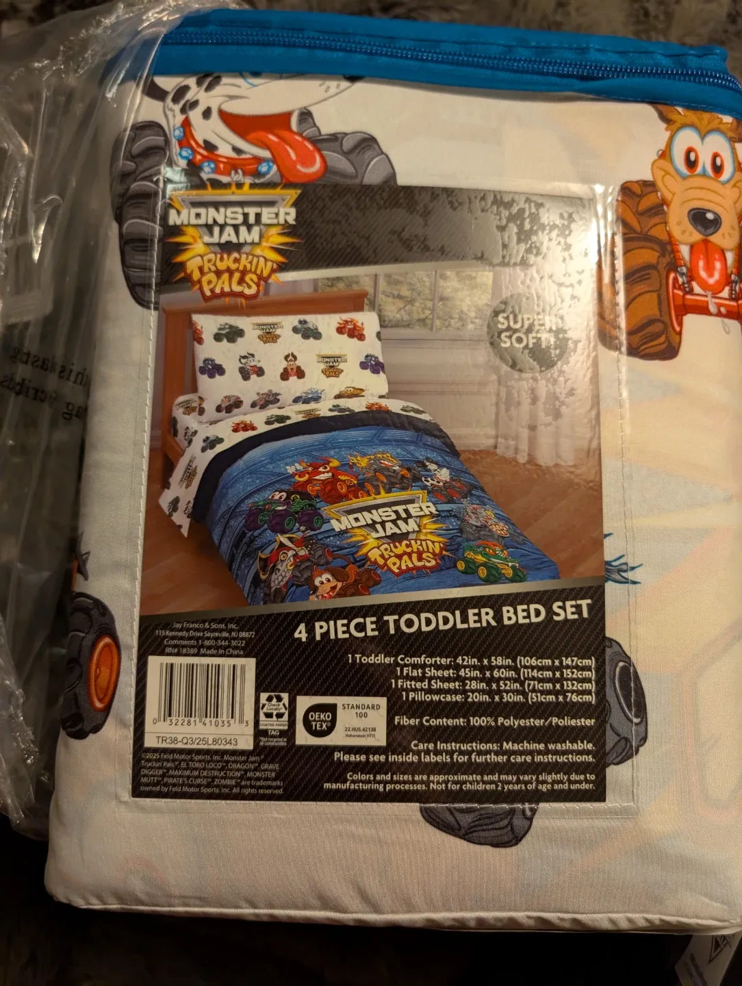 Monster Jam 4-Piece Toddler Bed Set - NEW!