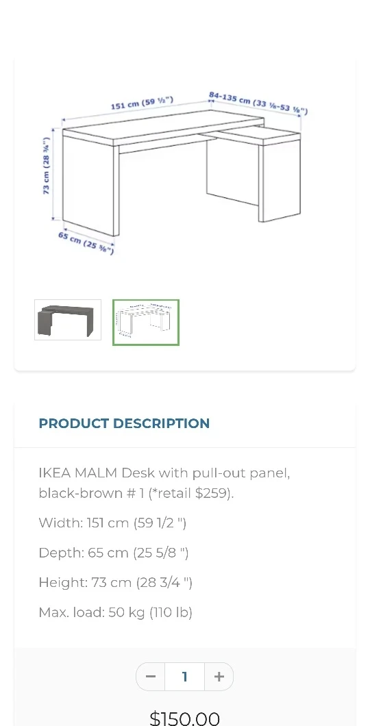 IKEA MALM Desk with Pull-Out Panel - photo 2